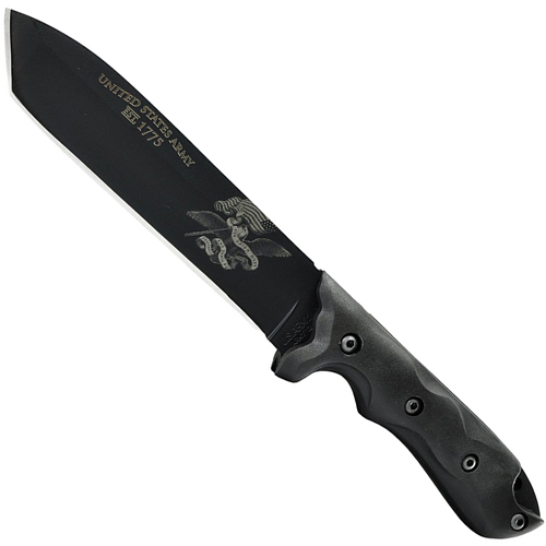 Schrade US Army Black Coated Drop Point Fixed Blade Knife