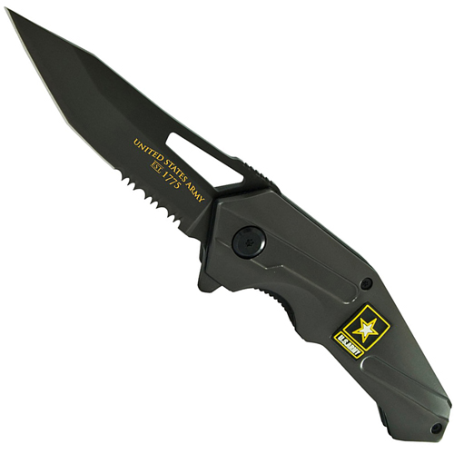 Schrade US Army Linerlock Black Tanto Blade Folding Knife