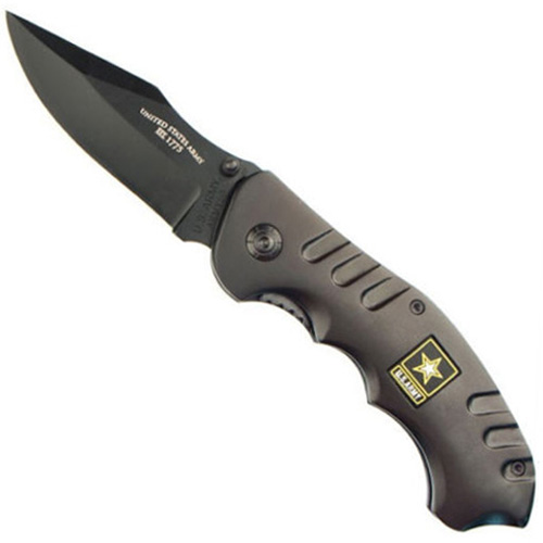 Schrade US Army Grey Ti Coated SS Drop Point Knife With shield