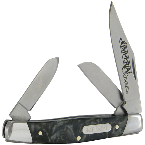 Schrade Imperial Stainless Steel 3 Blade Pocket Clam Pack Folding Knife