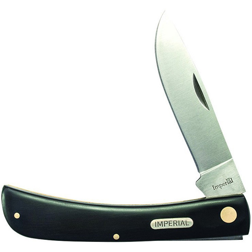 Schrade Imperial Large Black Handle Single Blade Pocket Knife