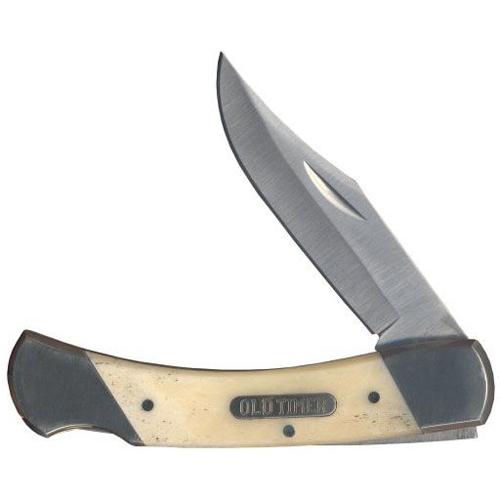 Schrade Bear Paw Clip Blade With White Bone Handle Lockback Knife