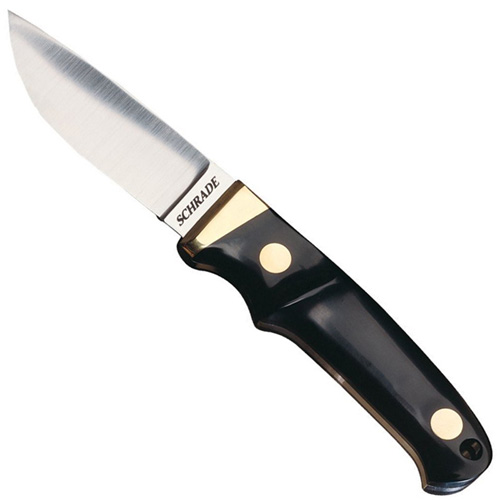 Schrade Delrin Nickel Handle Fixed Blade Knife