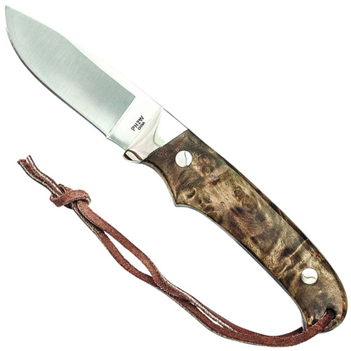 Schrade Iron Wood Handle Nickel Bolster Fixed Blade Knife