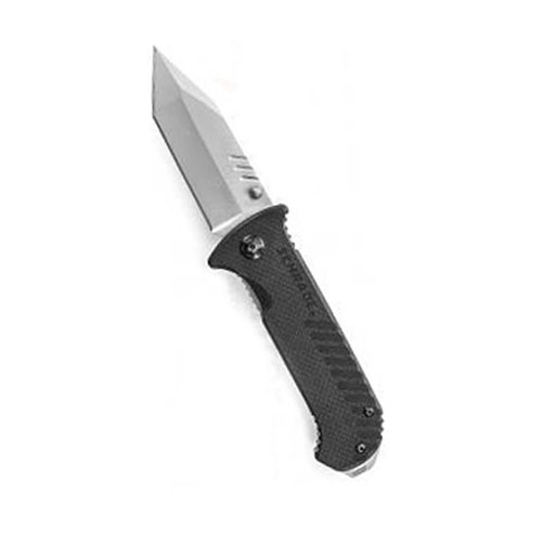 Schrade Tanto Blade With Ambidextrous Thumb Knobs G-10 Handle Folding Knife