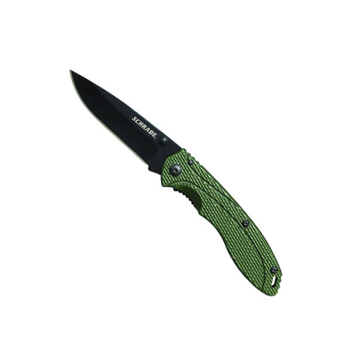Schrade Green Aluminum Handle Liner Lock Folding Knife