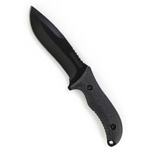 Schrade Black Drop Point Full Tang Micarta Overlay Handle Fixed Blade Knife