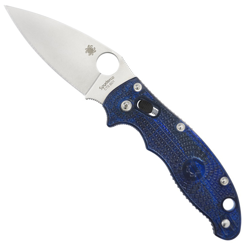 Spyderco Manix2 Translucent Blue FRCP Plain Edge Folding Knife