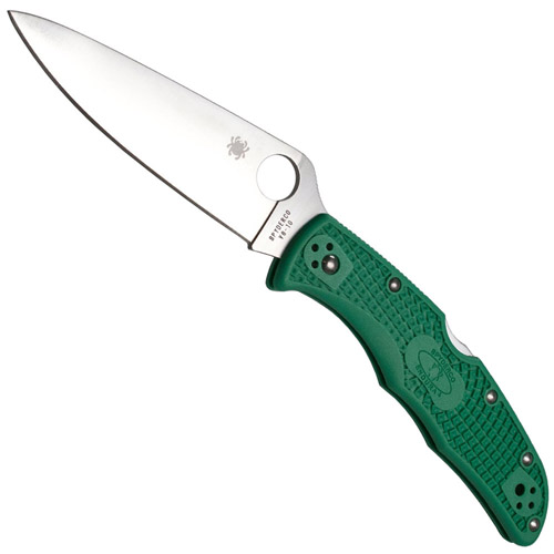 Spyderco Endura Lightweight Green FRN Flat Ground Plain Edge Folding Knife