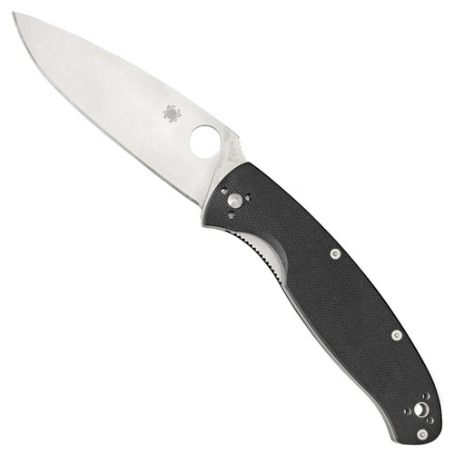 Spyderco Resilience Black G-10 Plain Edge Folding Knife