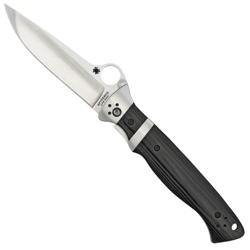 Spyderco Vallotton Sub-Hilt Black Smooth-G-10 Plain Edge Folding Knife