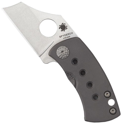 Spyderco Wharncliffe Plain Blade Milled Titanium Handle Folding Knife