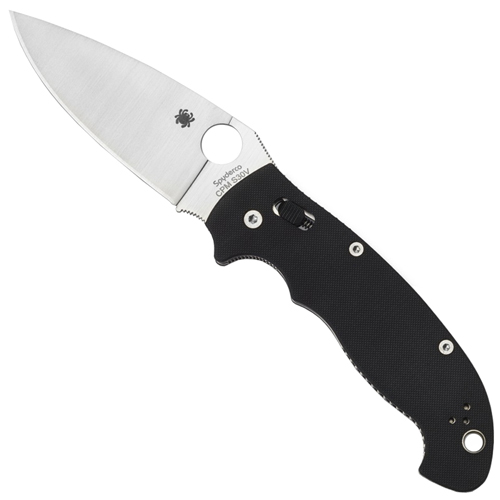 Spyderco Manix2 XL Black G-10 Plain Edge Folding Knife