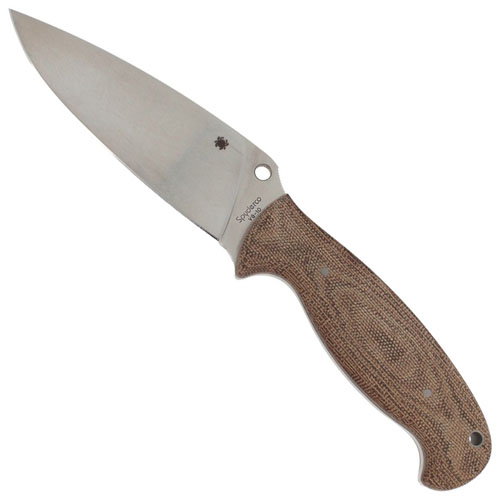 Spyderco Temperance2 Mocha Micarta Plain Edge Fixed Blade Knife