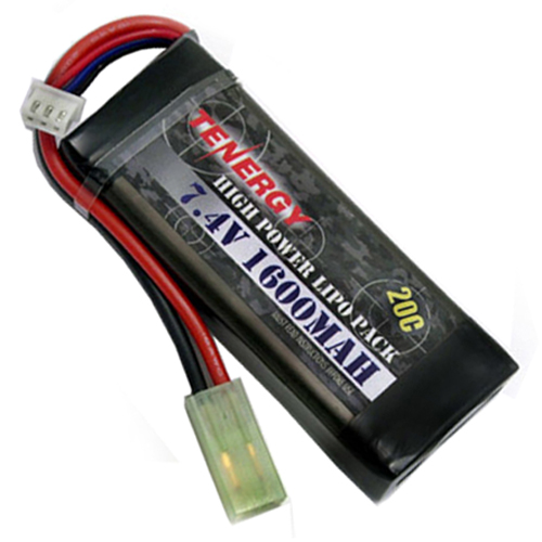 7.4v 1600mAh 20C Mini Flat Style Battery