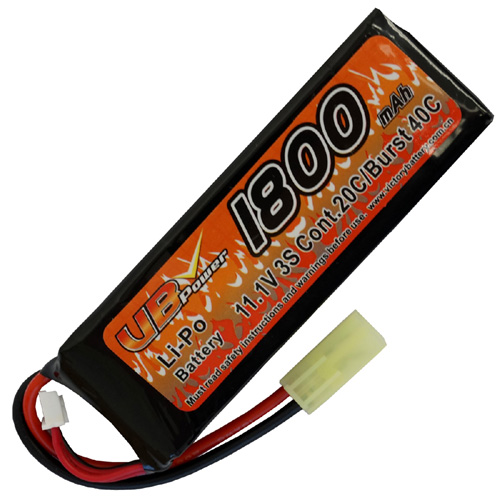 1800mAh 11.1V LiPo 20C Cont. Airsoft Battery