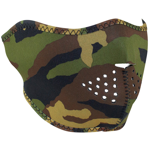 Neoprene Woodland Camo Half Face Mask