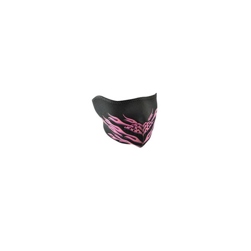 Neoprene Pink Flames 1/2 Face Mask