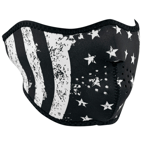 Neoprene Black and White Half Mask Flag