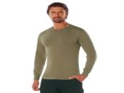 Mens Long Sleeve Solid Poly-Cotton T-Shirt