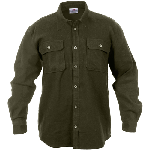 Mens Heavy Weight Solid Flannel Shirt